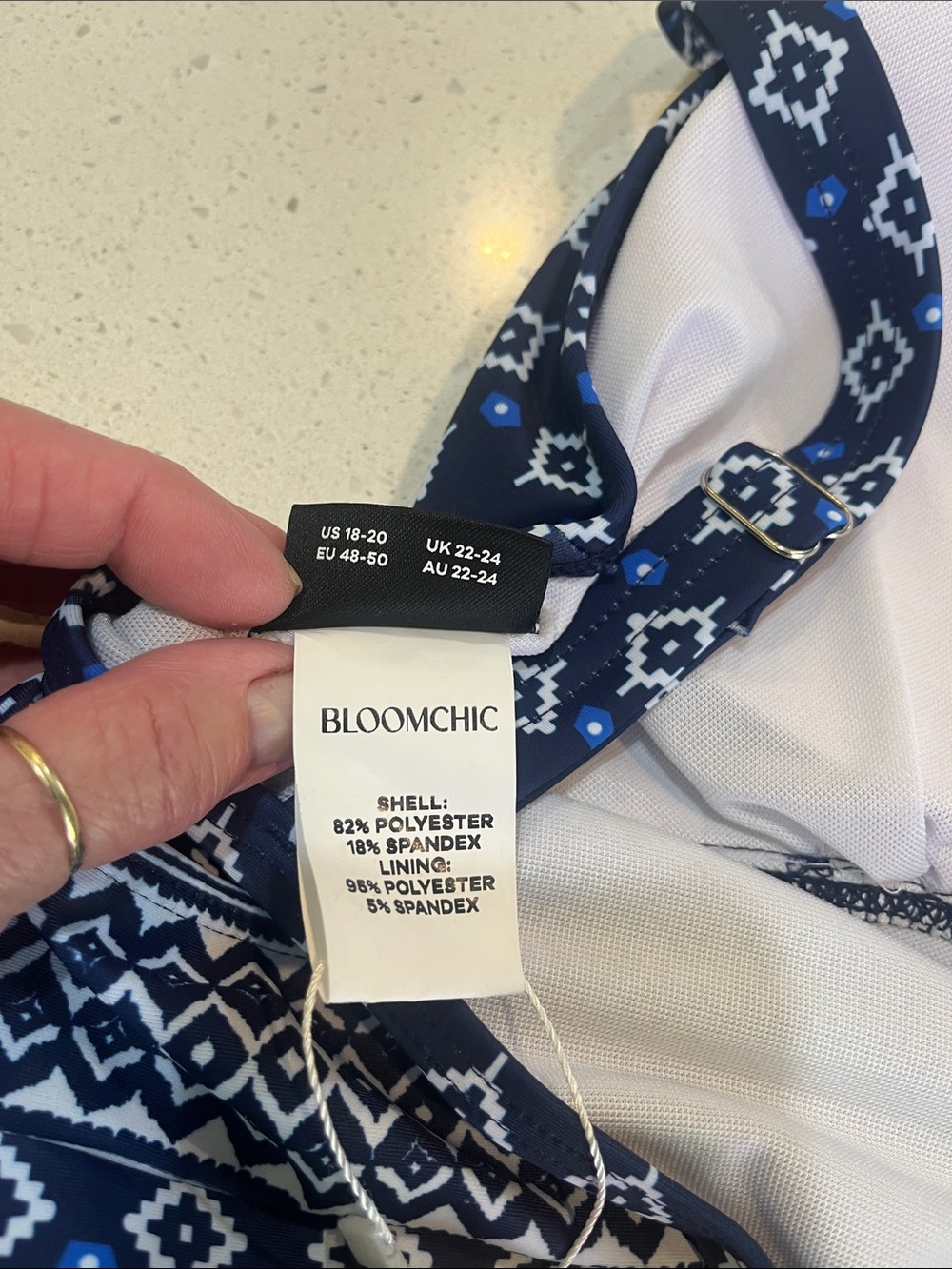 Girls' Navy Geo One-Piece by Swimsuit - Picture 7 of 9